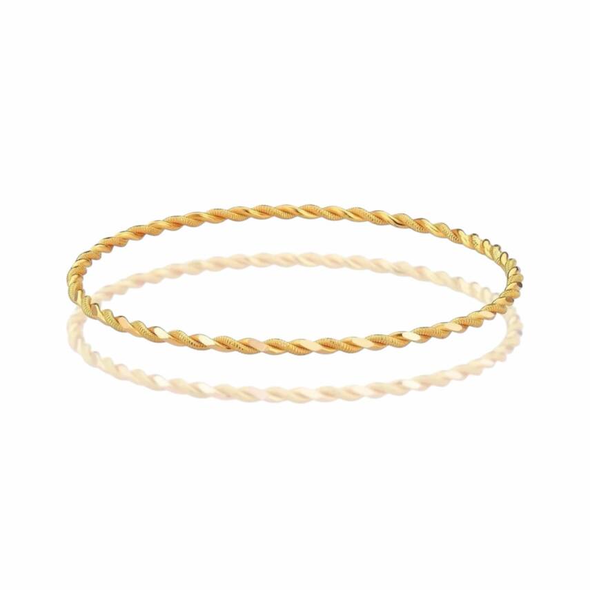 7 Gram 22 Ayar Işçiliksiz Paftalı Burma Bilezik - 1